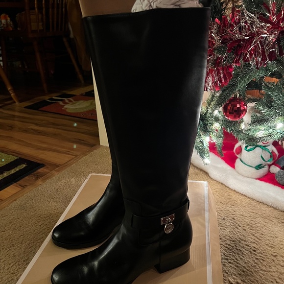 Michael Kors Black Leather Boots - Picture 1 of 3